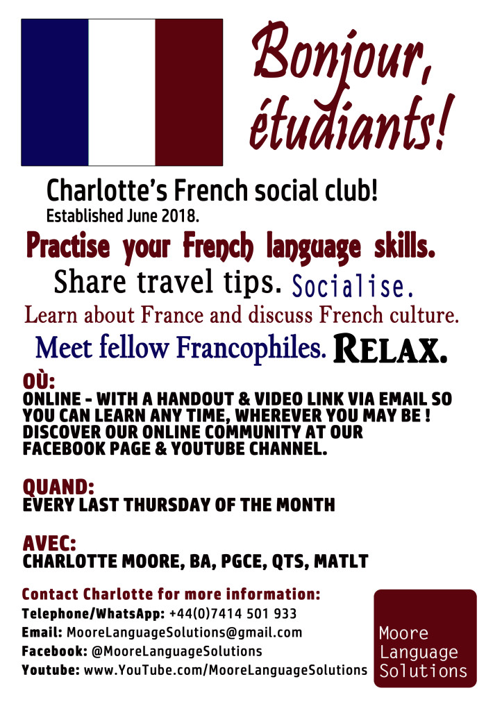 French Club Online poster 2021